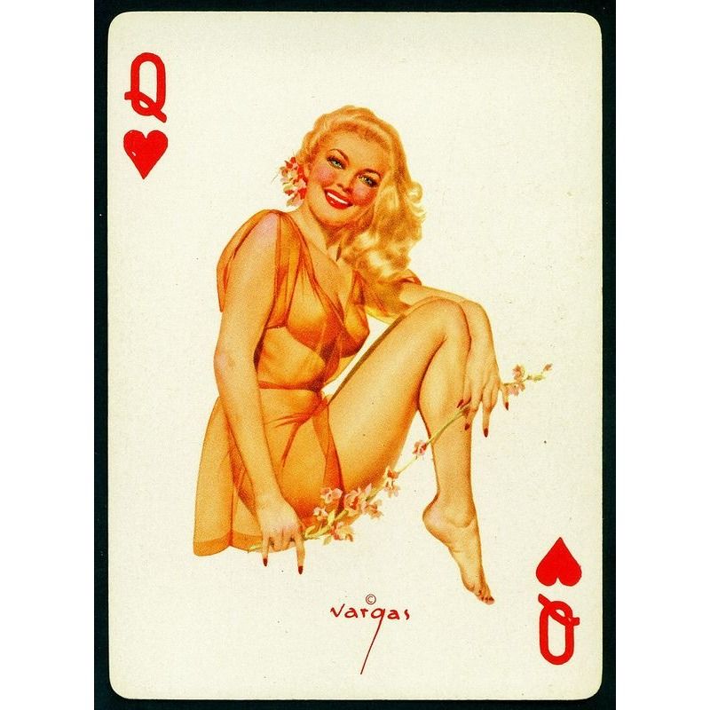 Custom Aluminum Tin Sign Art - Vintage Playing Cards and Women Wall Decor