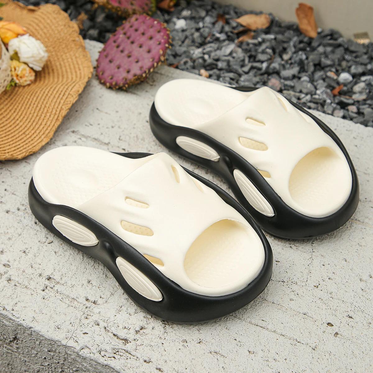 

Женские летние обтекаемые тапочки на толстой подошве, пляжная обувь, удобная пляжная обувь 41 белый