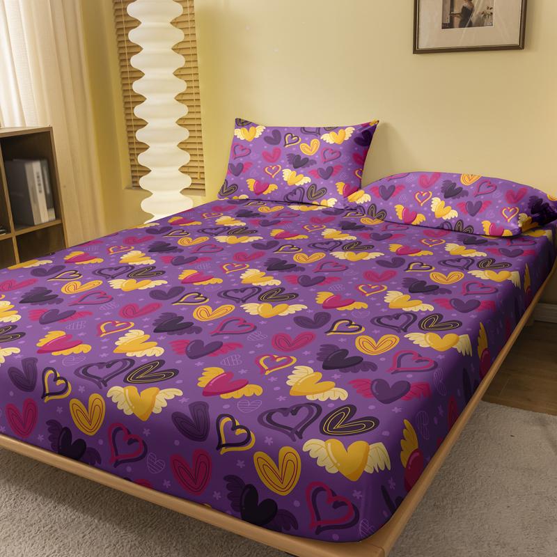 

1 Piece Of Love Wing Patterned Frosted Bedsheet, Bedroom Printed Bedspread, Bedding (Excluding Pillowcases) 71x132cm