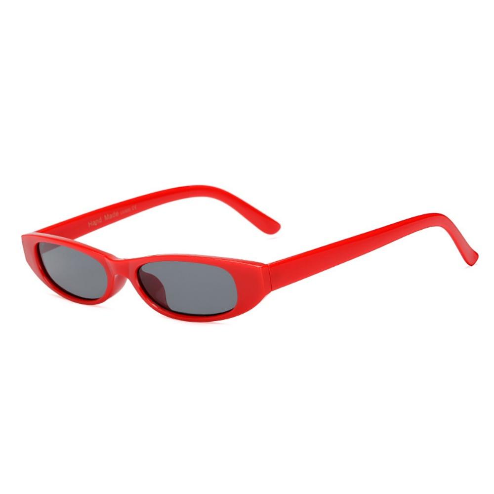 Popular Small Narrow Cat Eye Sunglasses Women Men's Luxury Brand Black Red Sun Glasses Retro Tiny Rectangle Candy Shades