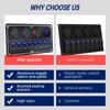 2/4/6/8 Group Waterpoof Switch Panel Dual USB Socket Digital Voltmeter Cigarette Lighter Power Outlet Dual Blue Light 12/24V