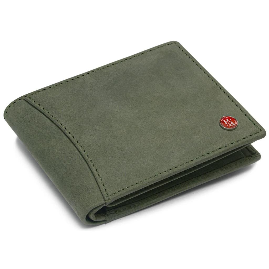 Teme Portofel din piele verde cu blocare RFID pentru bărbați | Portofele Barbati Piele | Portofel pentru bărbați