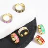 Bunter Floral Offener Ring Vielseitiger Vintage Schmuck Neuer Emaille Ring Hochzeit