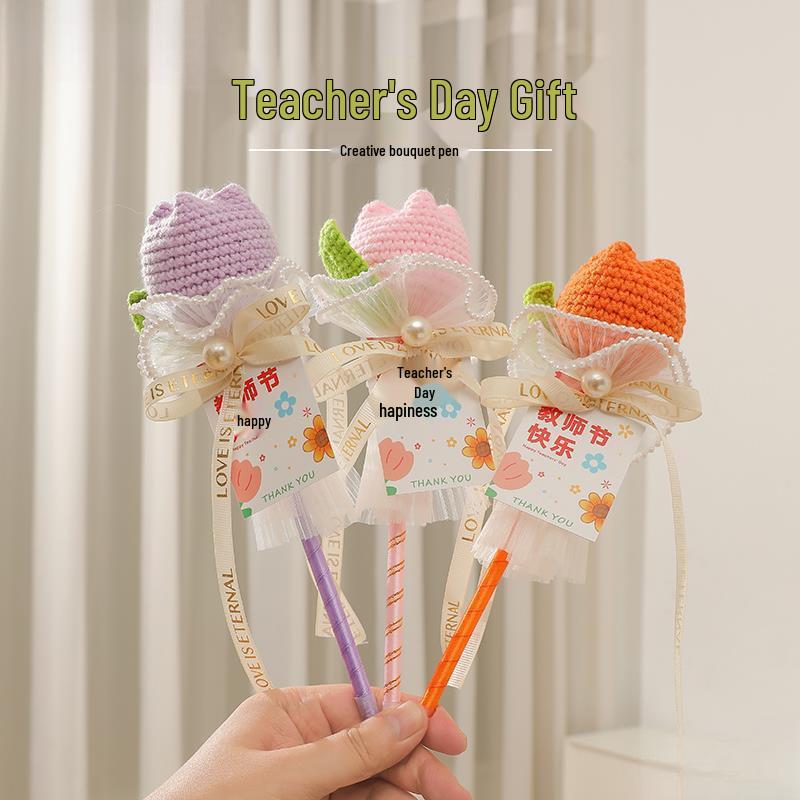 

2025 Teacher s Day Graduation Bouquet Pen - Practical Kindergarten Souvenir Rose Red Flower Bouquet Pen