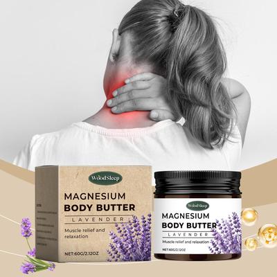 Burro Corpo alla Lavanda e Magnesio - una crema idratante adatta alla pelle secca, che emana una fragranza rilassante, delicata e non untuosa.