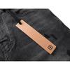 Men's Black Washed Distressed Straight Leg Jeans, Ripped Patchwork Denim Pants