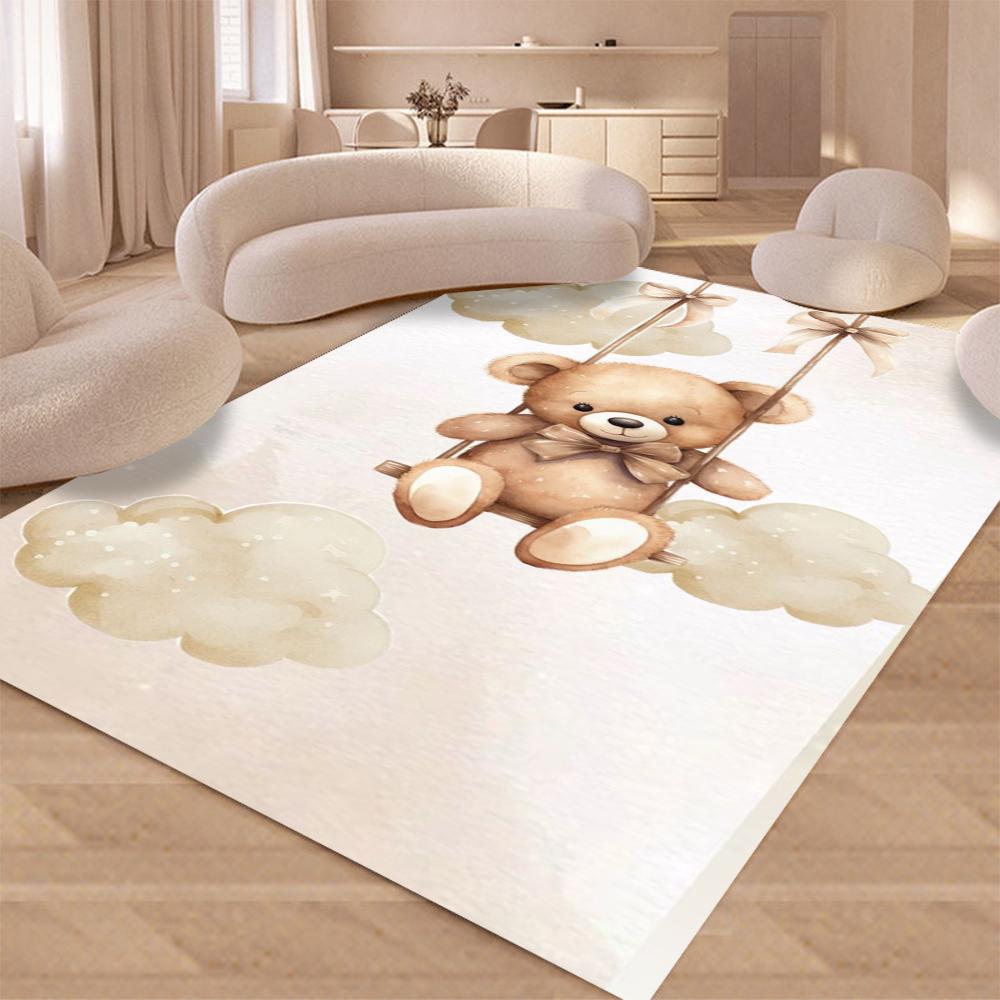 Tappeti Cartoni Animati Buonanotte Orsetto Soggiorno Camera da Letto Tappeto Facile da Pulire Tappetino Antiscivolo per Pavimento Tappetino per Divano Sedia Regalo Decorazione per la Casa