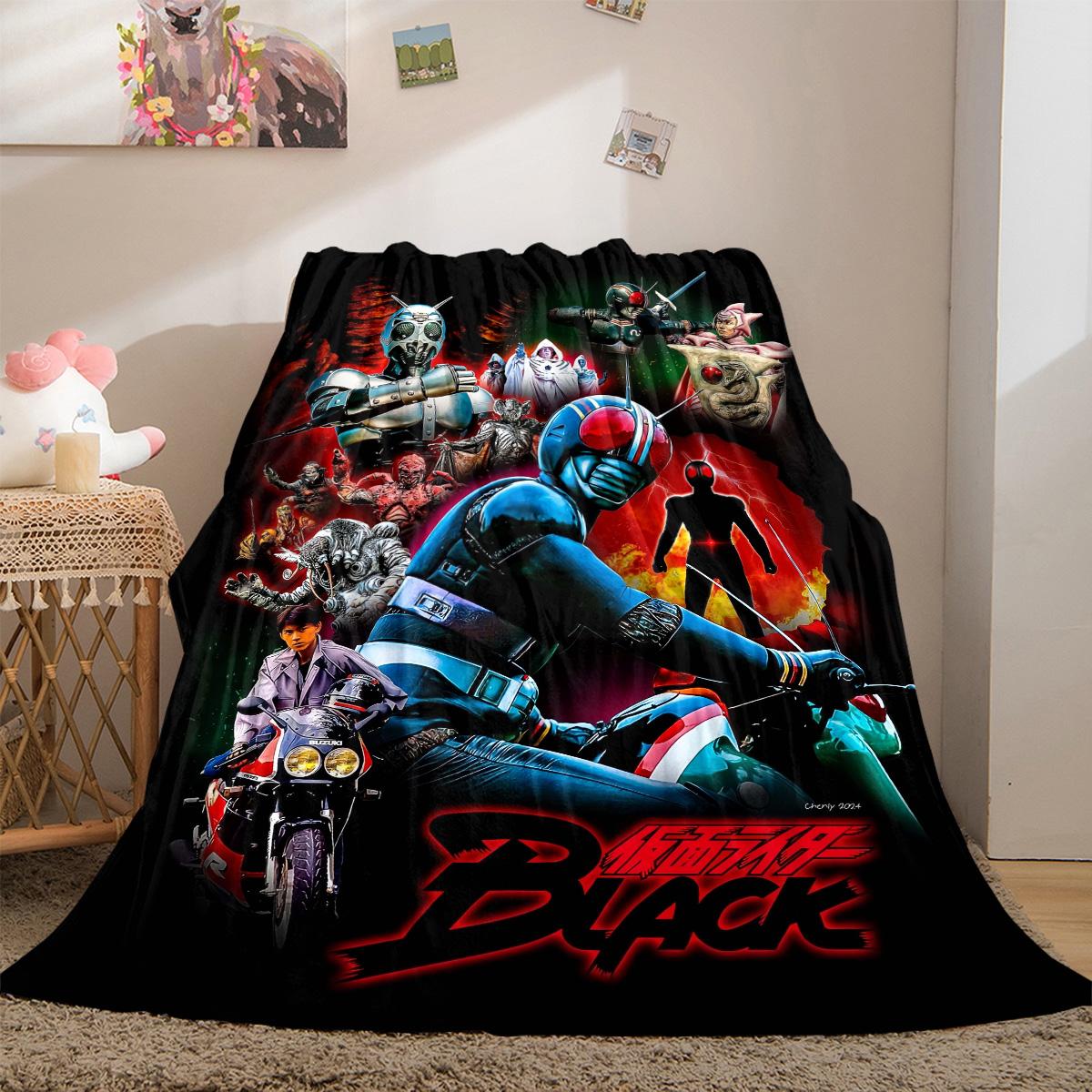 Kamen Rider Soft Flannel Throw Blanket Lightweight Fuzzy Blanket for Couch, Sofa,and Bed LXR82 75x90cm