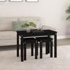 VidaXL Tables gigognes 3 pcs Noir Bois de pin massif 824982