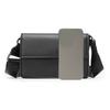 Black Men's Messenger Bag Large Capacity Rectangular Shoulder Bag Simple Male Crossbody Bag  Daily