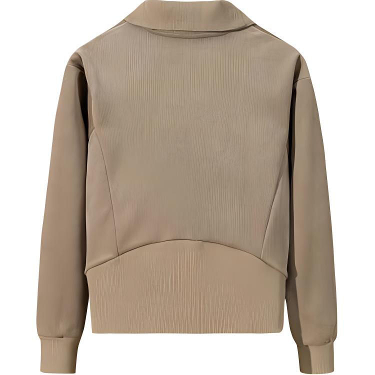 Anta Plain Polo Comfortable Breathable Versatile Casual Loose Sweatshirt Women Sweatshirt Walnut Khaki 162447730N-1