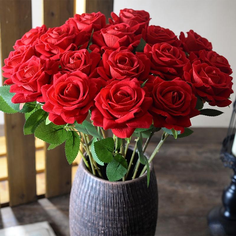 Artificial Flowers Fake Rose Bouquet Vases Home Decoration Accessories Wedding Plants Bridal Clearance Floristics Diy Gift Cheap