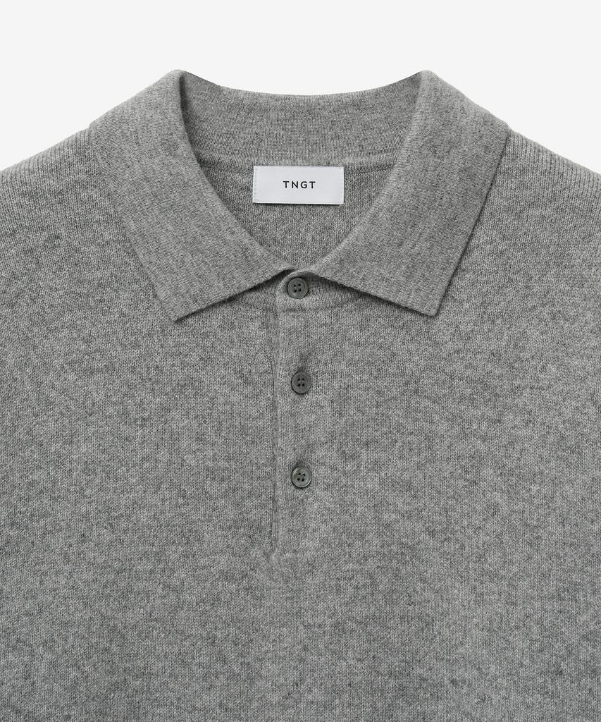 Tienjiti Essential Polo Knit Top (Grey) Tnsw5F110G2