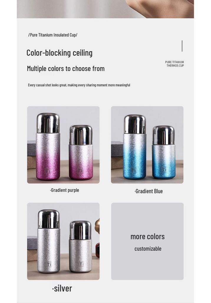 Sleek Titanium-Coated Insulated Mini Cup - Luxury Pocket Gift for Men & Women