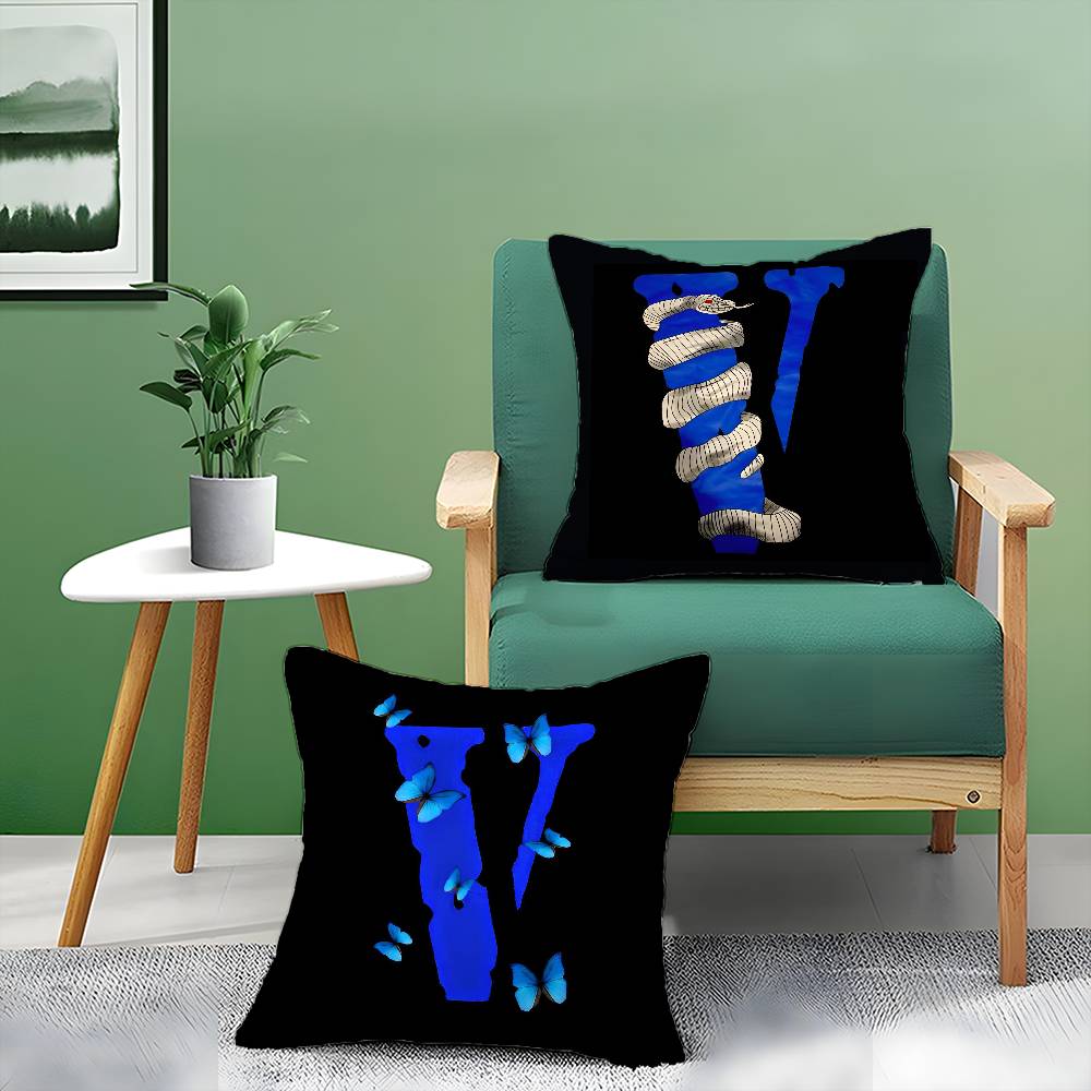 Naruto Street Culture Print Vlone Pillow Case Comfort Sofa Bed Silky elegant Invisible zipper Decorative cushion cover