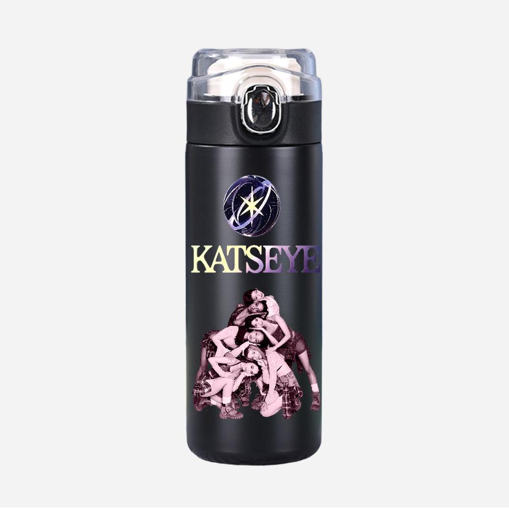 400Ml Water Bottle Anime Cartoon KATSEYE Printed Thermos Cup Portable Stainless Steel Outdoor Sports Water Cup Children Kid Gift