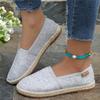 2024 New  Women's Contrast Paneled Footwear Flat Canvas Shoes Hemp Lazy Flats for Women