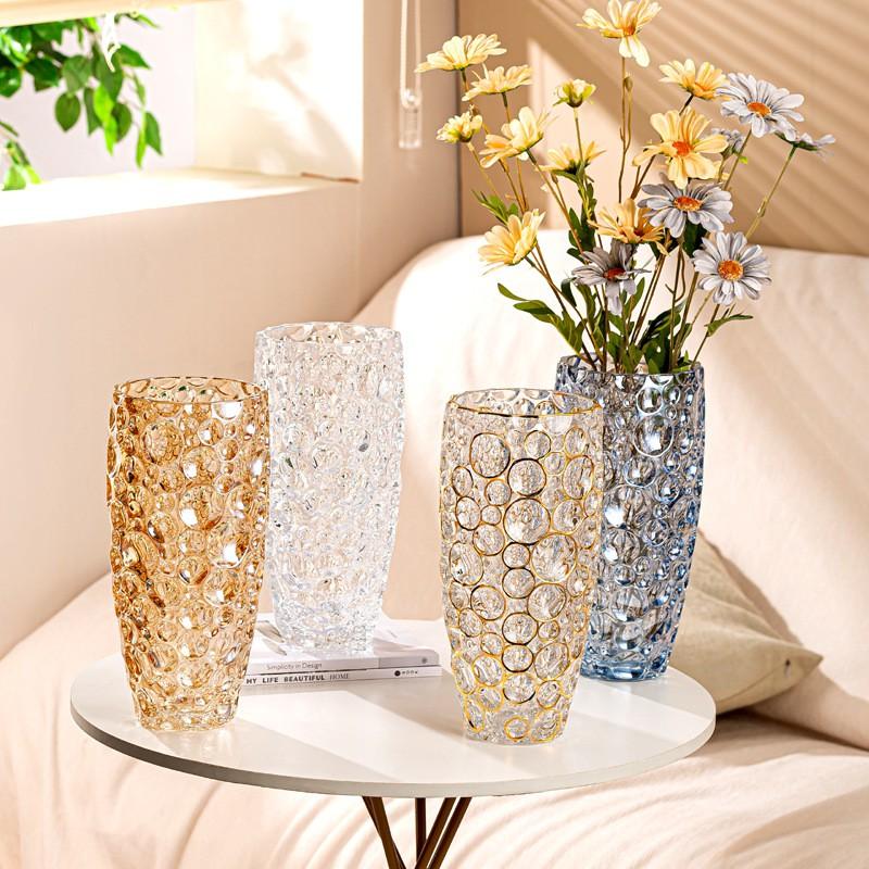 Thickened Crystal Glass Vase Small Size Fresh Flowers Water Culture Decor Modern Minimalist Home Living Room Table Centerpiece