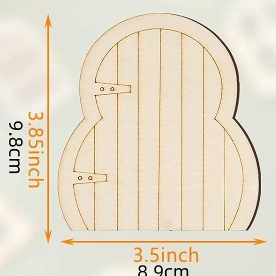 10pcs Fairy Door Miniature Wooden Garden Doors Windows Unfinished Window Mini House DIY Craft for Wall Home Party Decoration