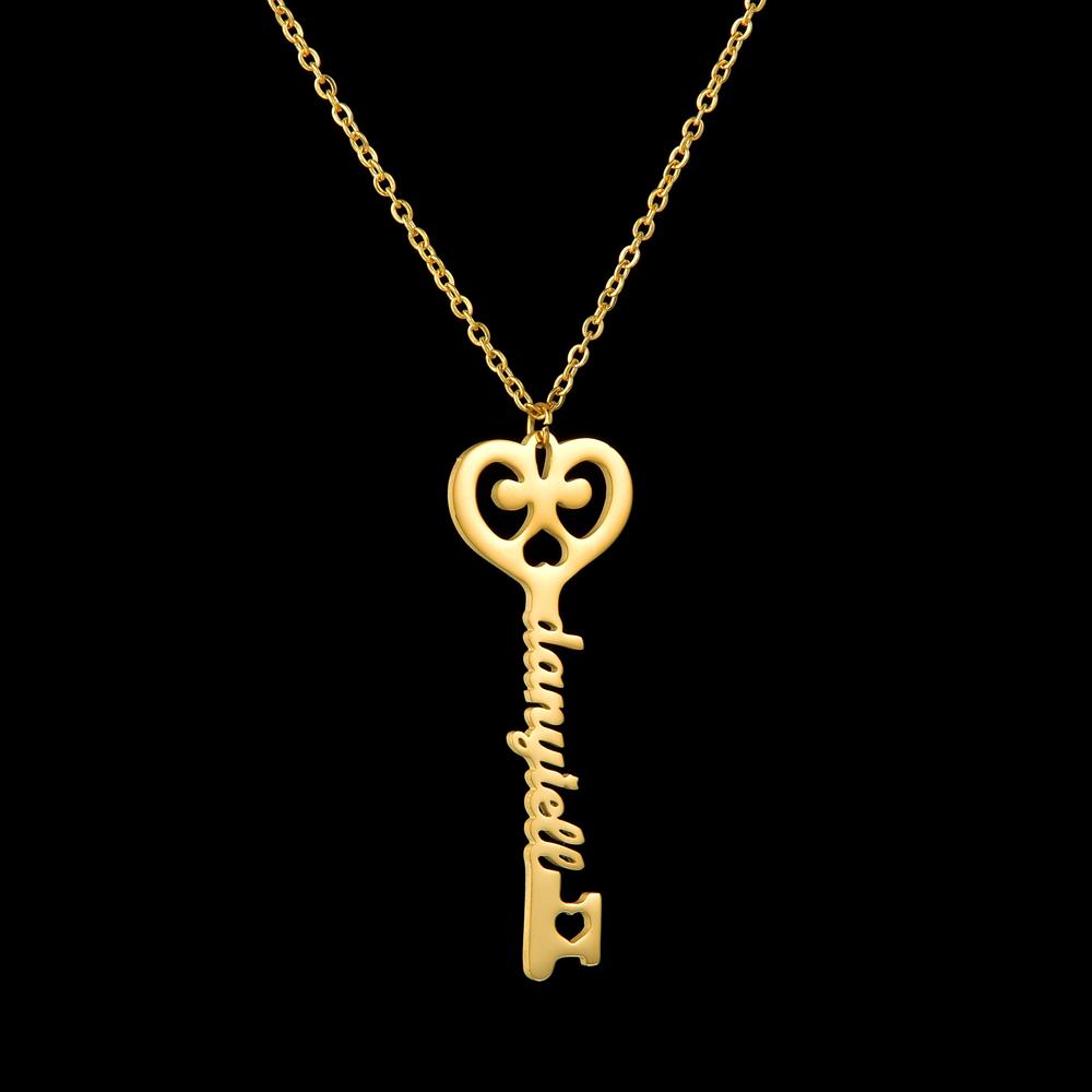 Atoztide Custom Name Necklace Personalized Butterfly Fashion Stainless Steel Pendant Heart Letter One Hole Chain for Women Gift