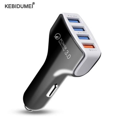 Ładowarka Samochodowa 4 Porty USB Ładowarka Samochodowa Szybkie Ładowanie 3.0 Adapter Ładowania Telefonu Komórkowego do Zapalniczki Samochodowej Dla iPhone Samsung