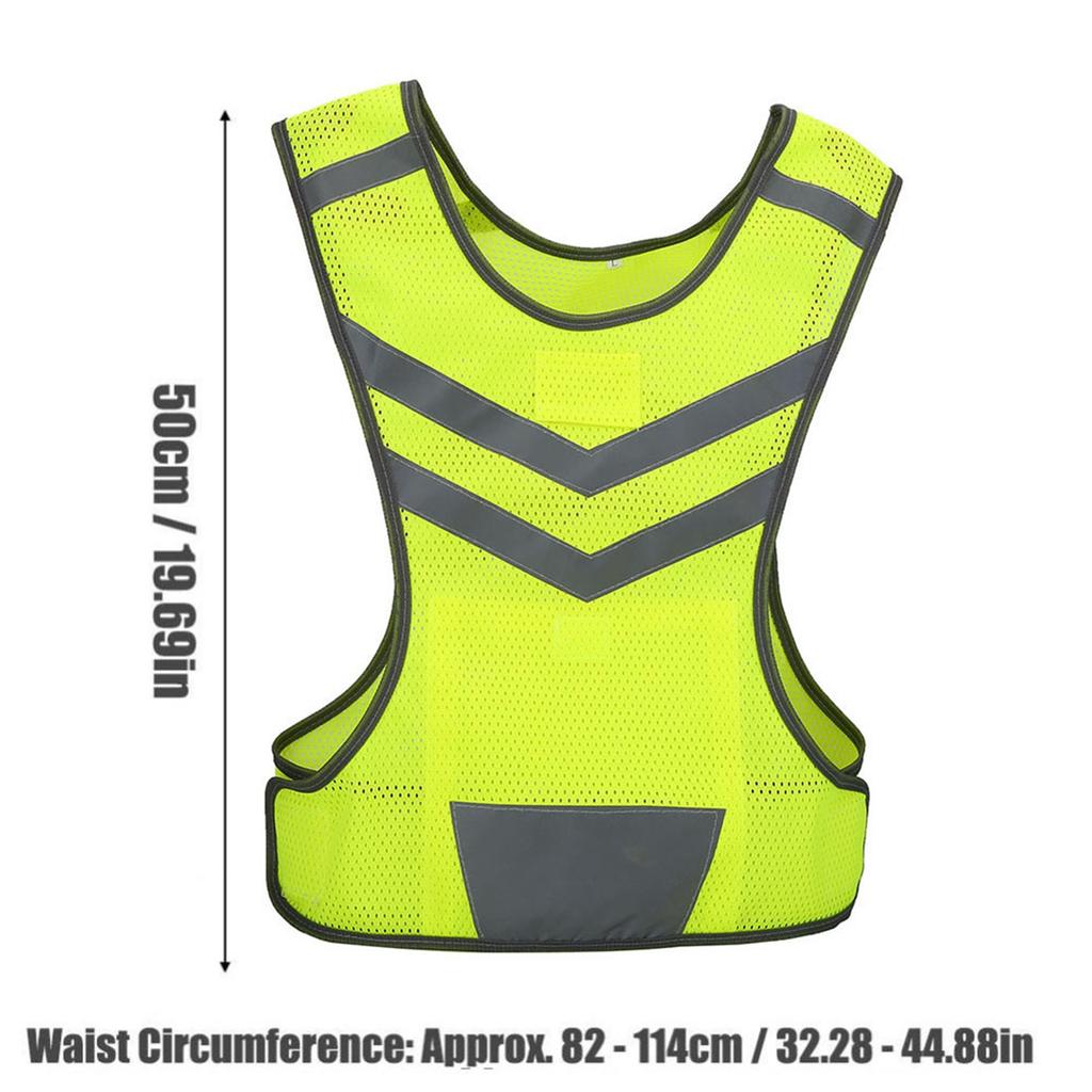 Reflective Vest, High Visibility Vest Night Warning Reflector with Front Ket for Cycling, Running, Hiking
