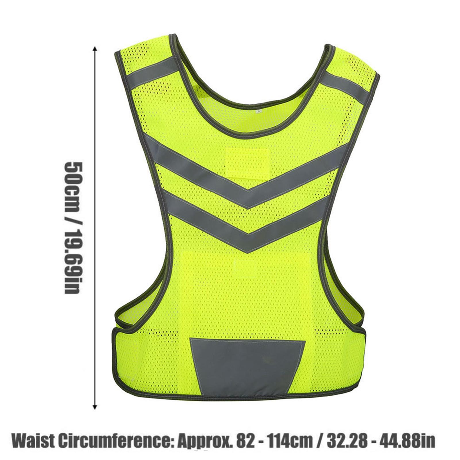 

Reflective Vest, High Visibility Vest Night Warning Reflector with Front ket for Cycling, Running, Hiking