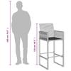 Garden Bar Stool Set 2 pcs Grey Poly Rattan