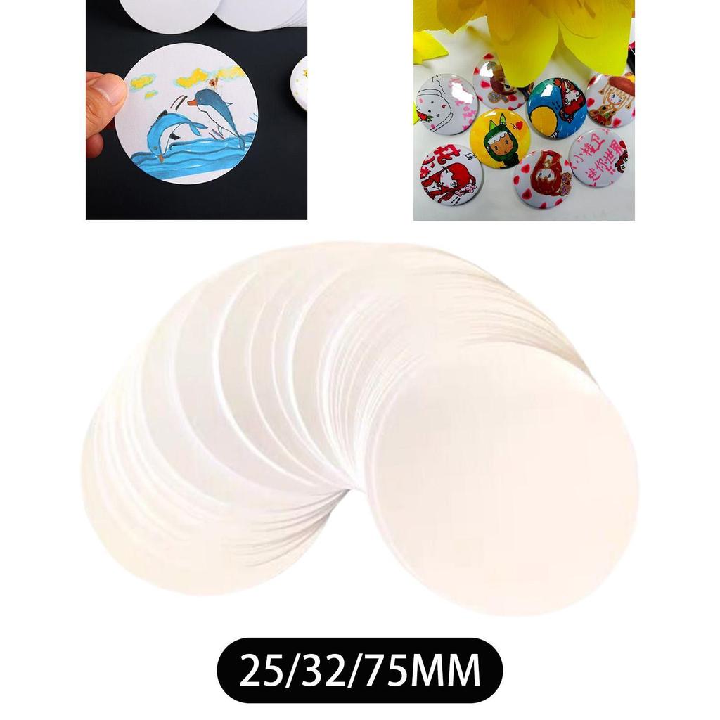 100Pcs Button Badges Blank Paper Round Blank Cards Gift Lightweight Attachments Button Making Supplies Craft Making for Kids