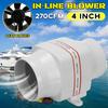 12V 4Inches 270CFM Straight Barrel Exhaust Fan RV Yacht Battery Ventilation Exhaust Fan Boat In-line Blower Fan