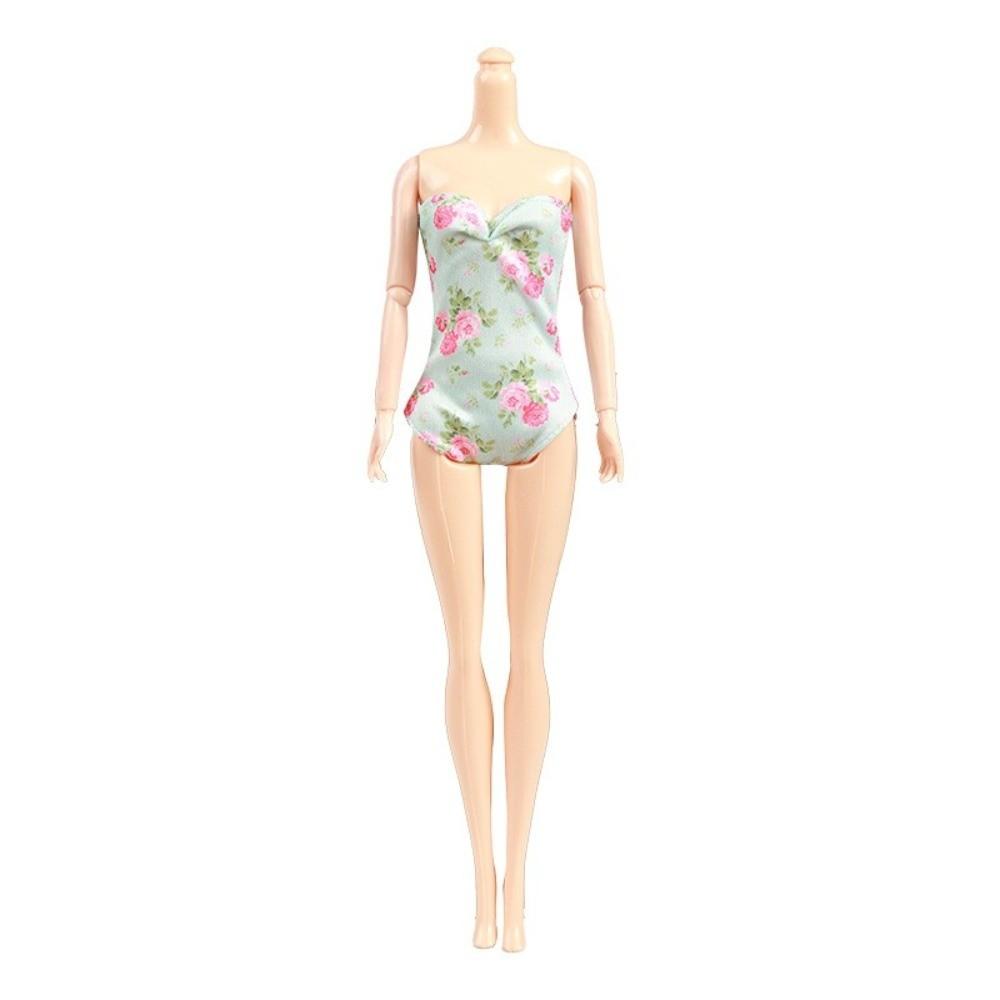 Soft Cloth Fashion Doll Beachwear Floral Print Doll Swimwear Doll Swimsuit Clothes Doll Dress Up