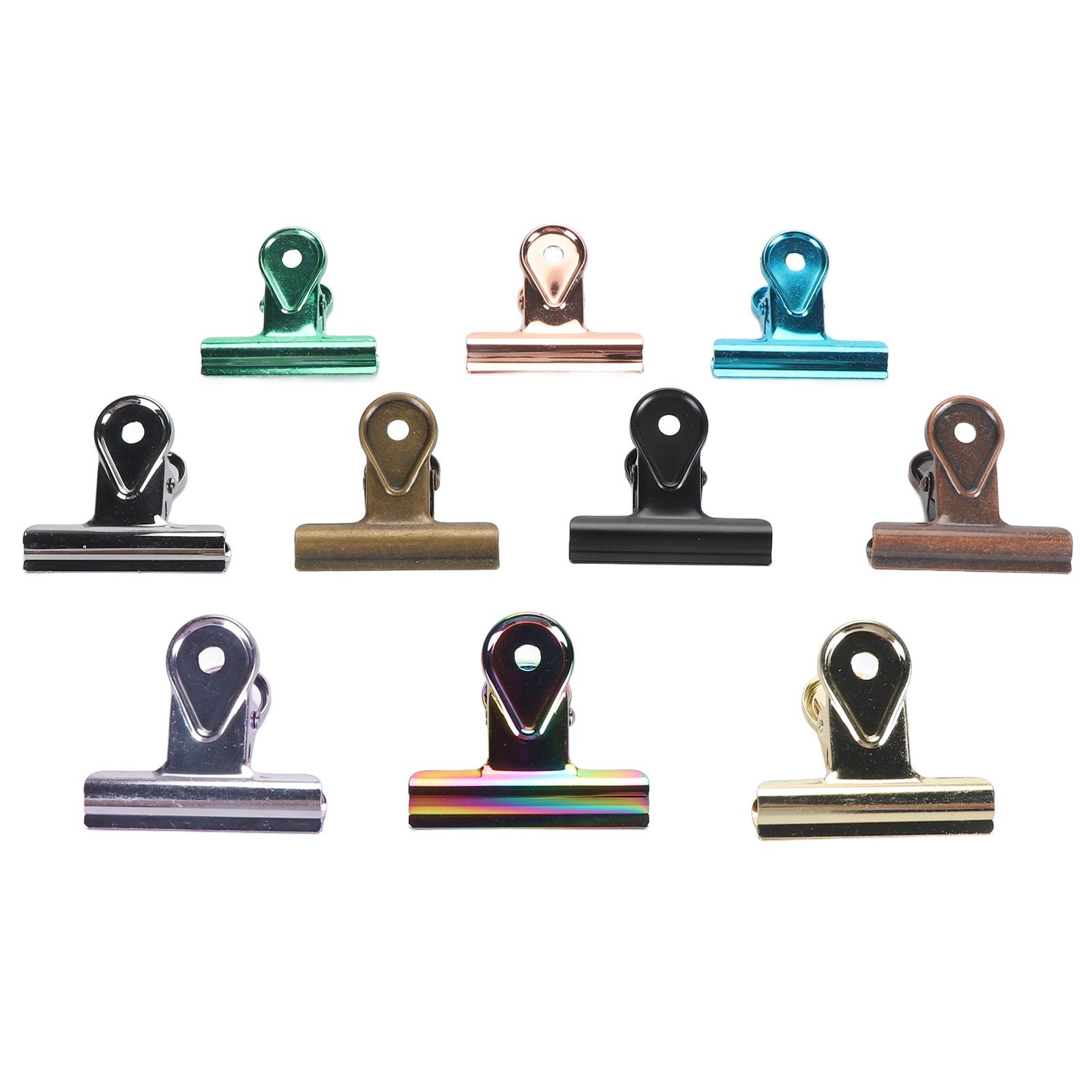 

10 шт., разноцветные металлические шарнирные зажимы, многофункциональные зажимы для денег, для офисов, магазинов, домашних кухонь Large 5x4.5cm/1.96x1.77in