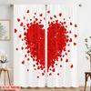 2pcs,2D Plane Printing Light Filtering Curtains Red Heart Explosion Versatile Durable Polyester (without Rod) All Seasons Use