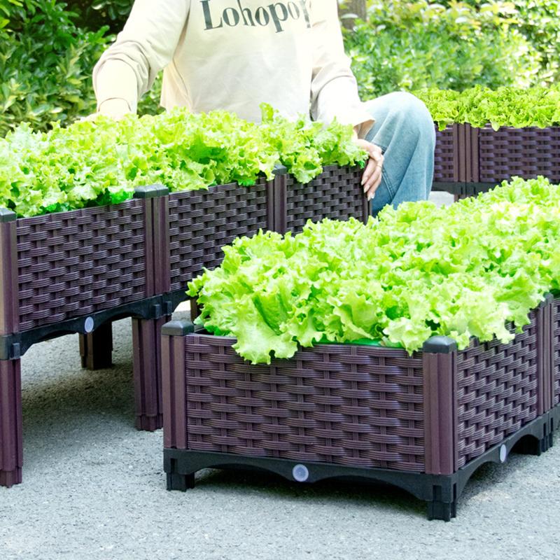 Outdoor Vegetable Planter Box Large Capacity Plant Growing Pot For Herb Tomato Vegetables Garden Balcony