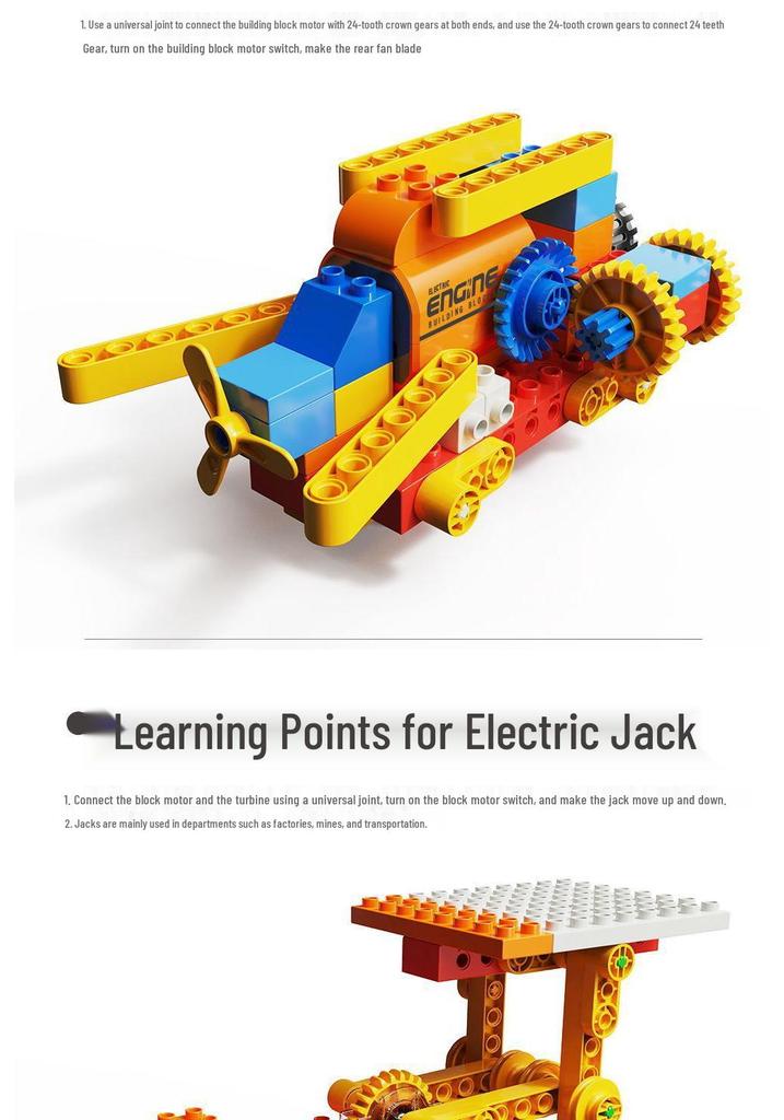 Multifunctional Electric Building Blocks: Mechanical Gears & Science Programming Educational Toy for Kids