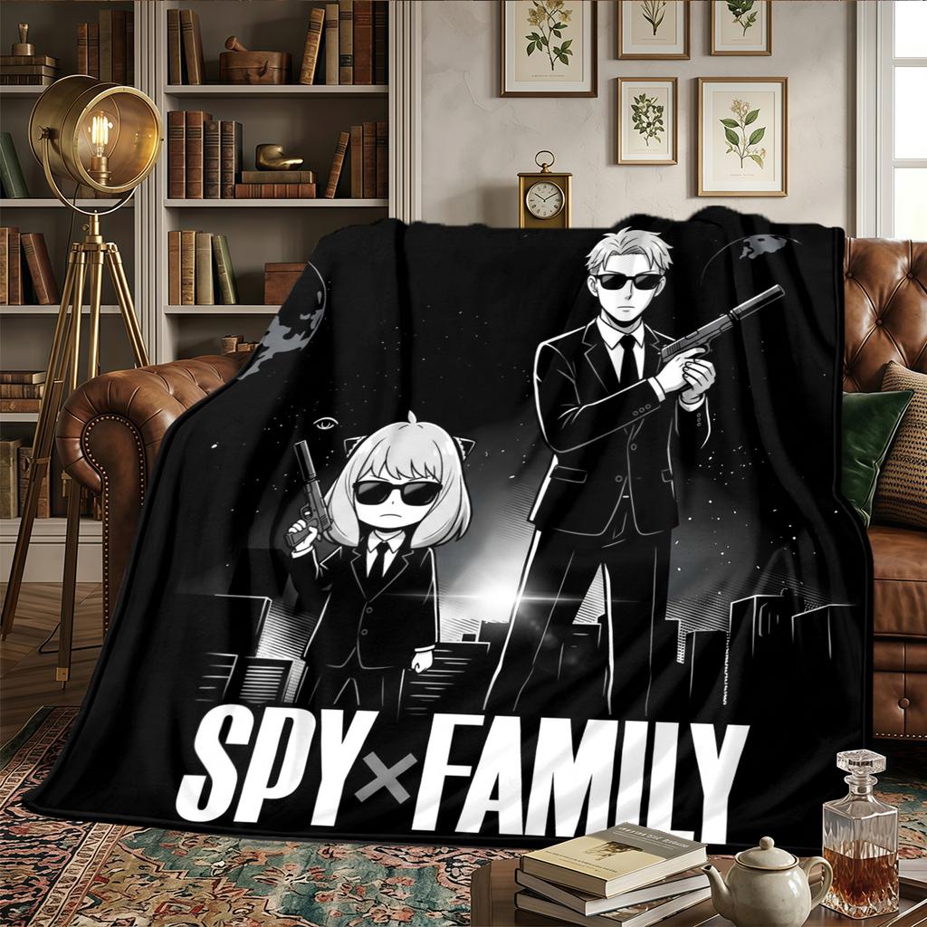 SPYxFAMILY Warm Print Flannel Blanket Comfortable, For Bedrooms, Sofas, Beds, Chairs, Picnics, Travel -HE56
