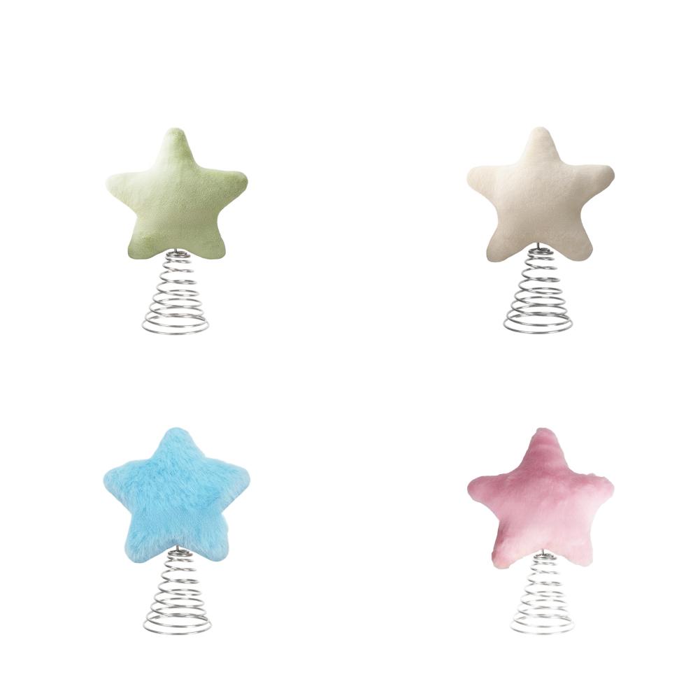 Christmas Tree Star with Soft Plush Texture and Metal Frame for Lasting Use in For Festive Tree and Table Decorations