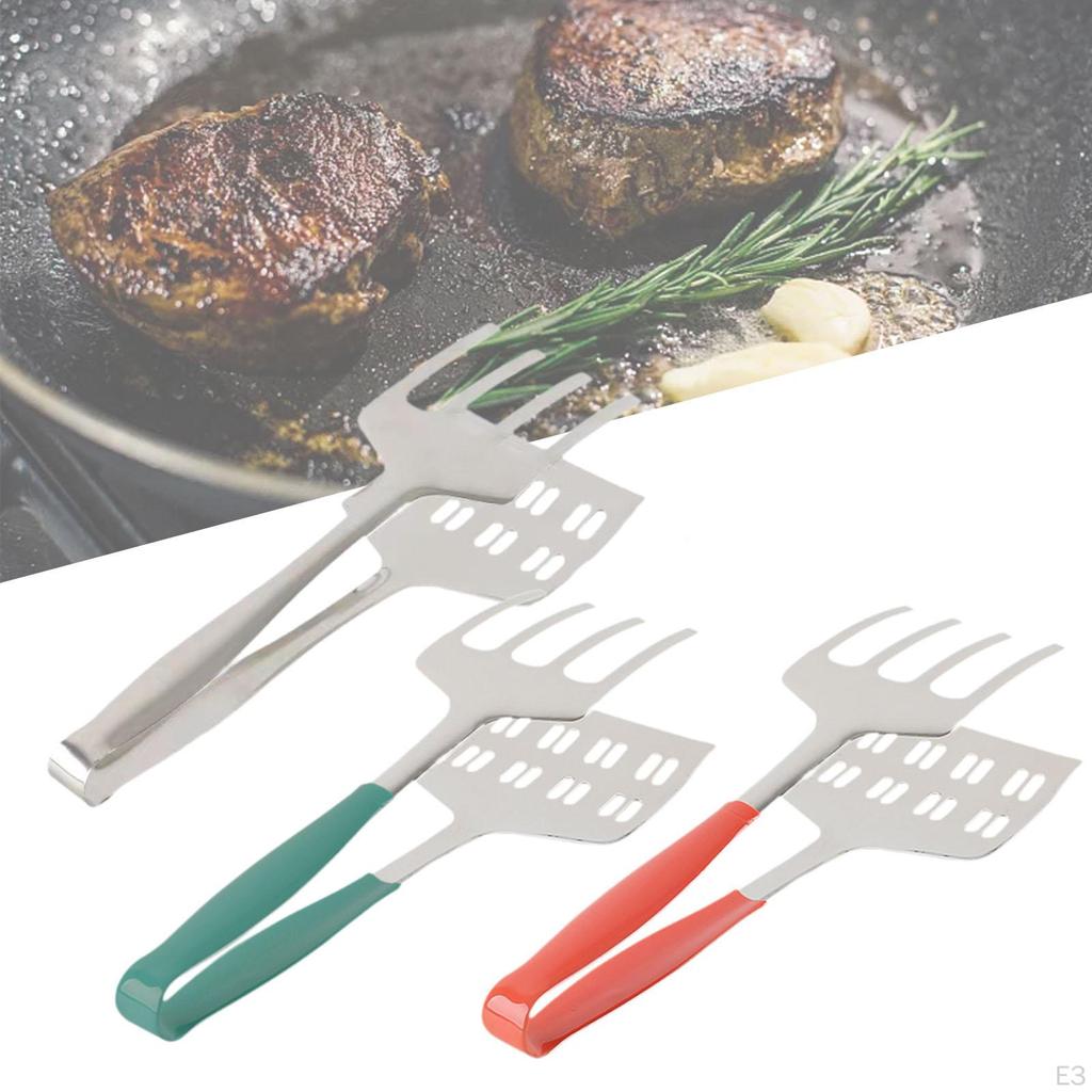 Kitchen Tongs Barbecue Clamp Anti Scald Fried Steak Turner for Meats,Pizza Pies,Burger