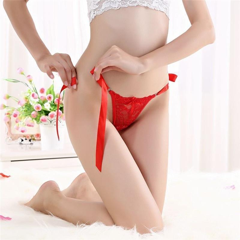 Tanga din dantelă de bumbac pentru femei G-string Dantela Lenjerie sexy Chiloți pentru femei Lenjerie șir cu talie joasă