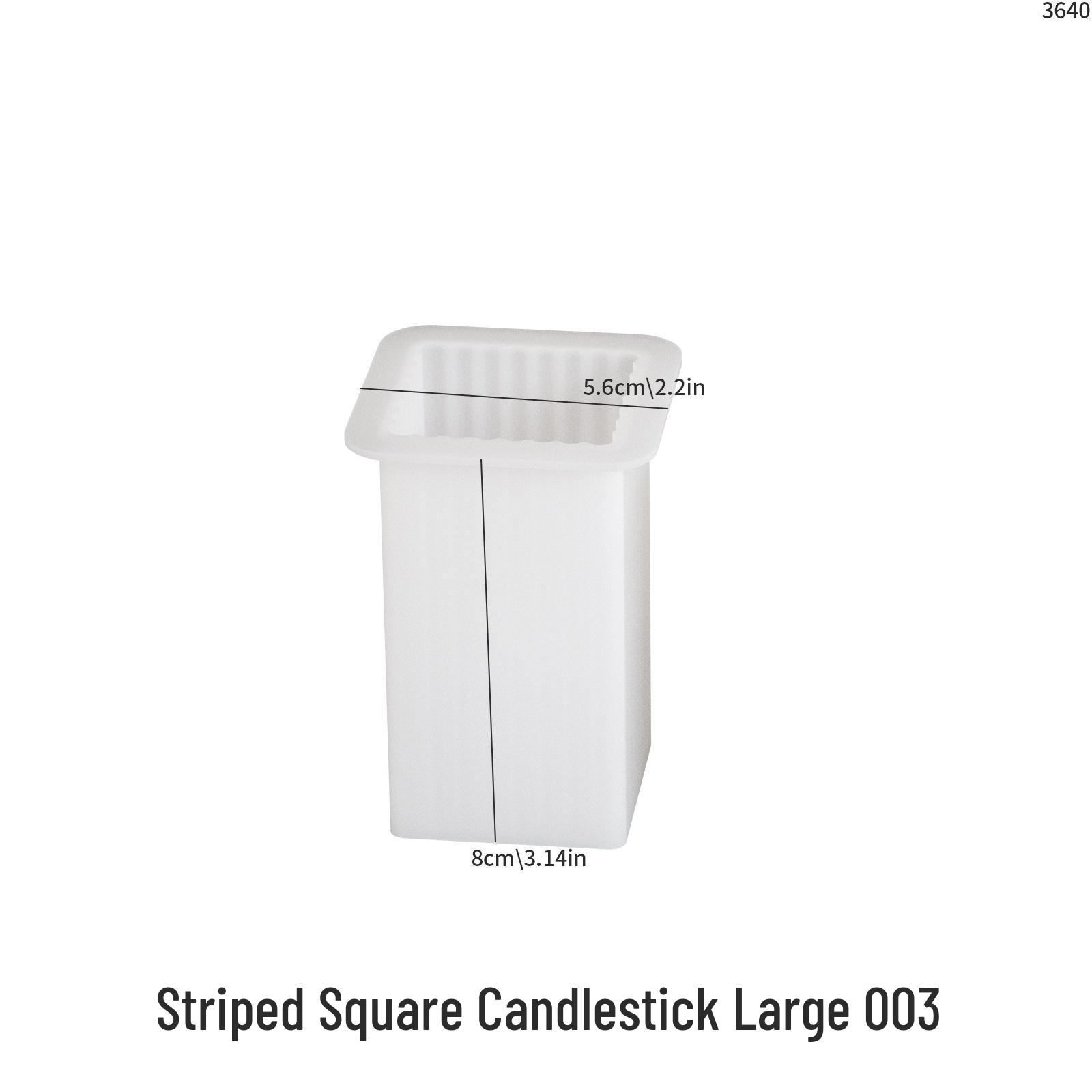 Poppy DIY Silicone Mold for Candle Holders - Epoxy Resin Round & Rectangular Bases with Stripes.