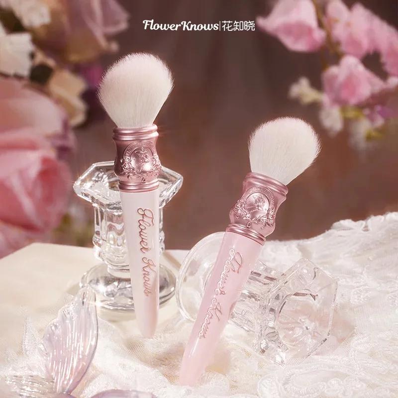 Flower Knows Cosmetic Blush Brush Wool Loose Powder Portable For Cheek Foundation Blusher Fluffy Conditioning Makeup Tool