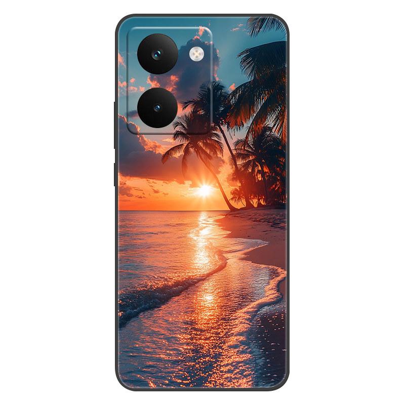 For Realme P3 Ultra 5G Fashion Popular Cover Anti-fingerprint Soft Silicone Back Cover For Realme P3 Ultra Beach Scenery Funda