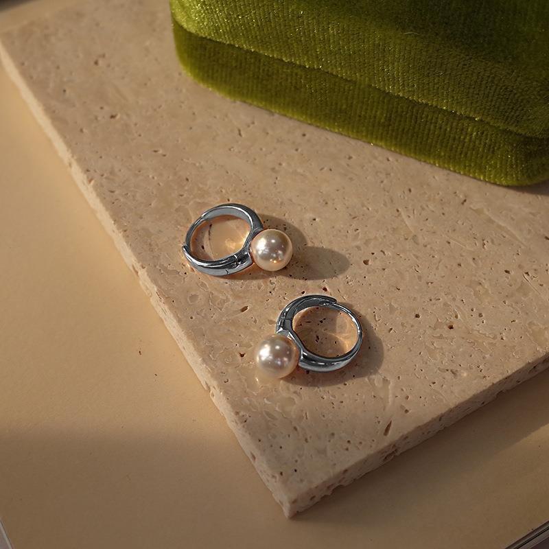 Маленькая простая серьга-кольцо с бусиной, ретро-мода, темпераментный литературный дизайн, трендовый подарок, элегантные классические женские украшения
