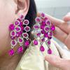Fashionable and Exaggerated  Earrings Female Earrings With a Sense of Design Peacock Screen Opening Bride Luxury Jewelry