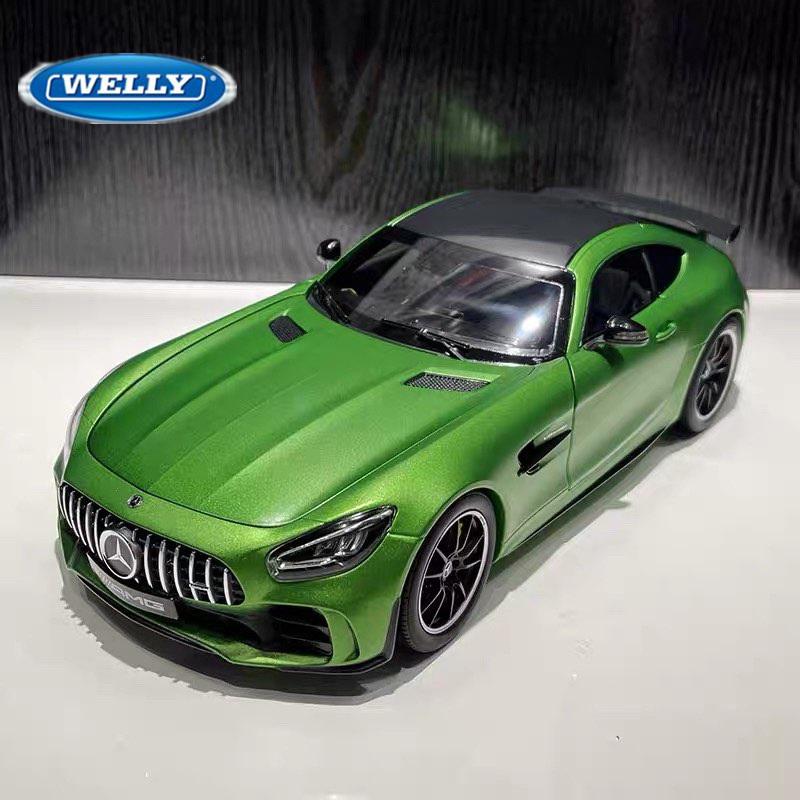 Welly 1/24 Mercedes Benz AMG GT R Alloy Sports Car Model Diecast Metal Racing Car Vehicles Model Simulation Collection Kids Gift