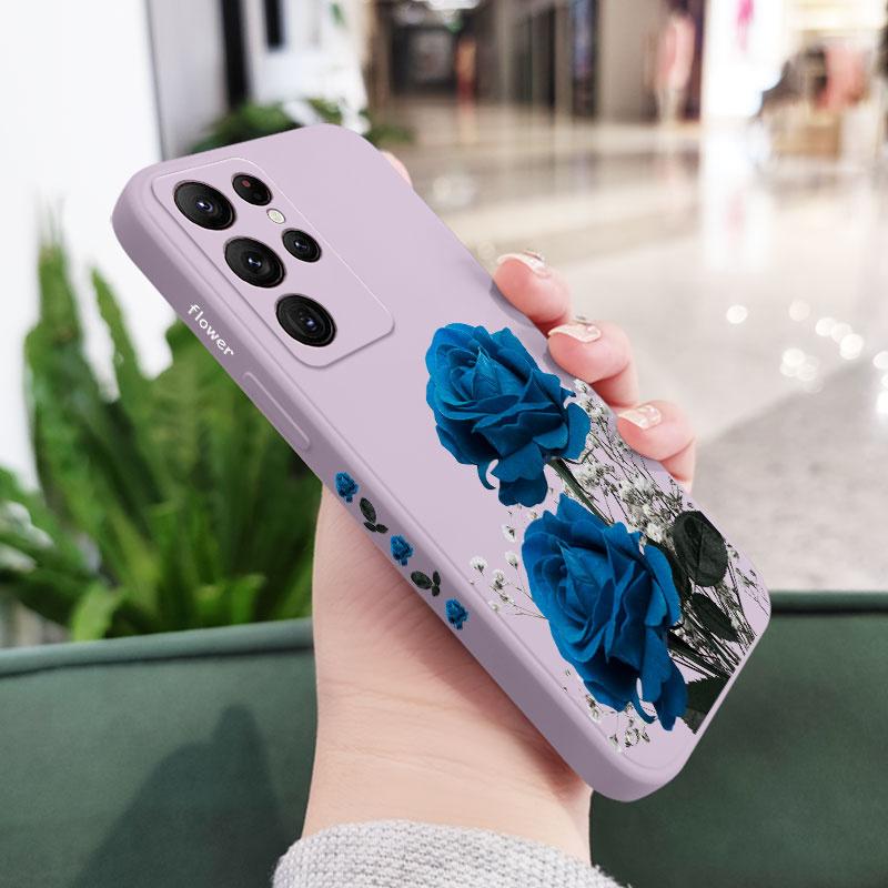 

Blue Rose Lily Phone Case For Samsung Galaxy S26 Plus Ultra Silicone Cover Galaxy S26