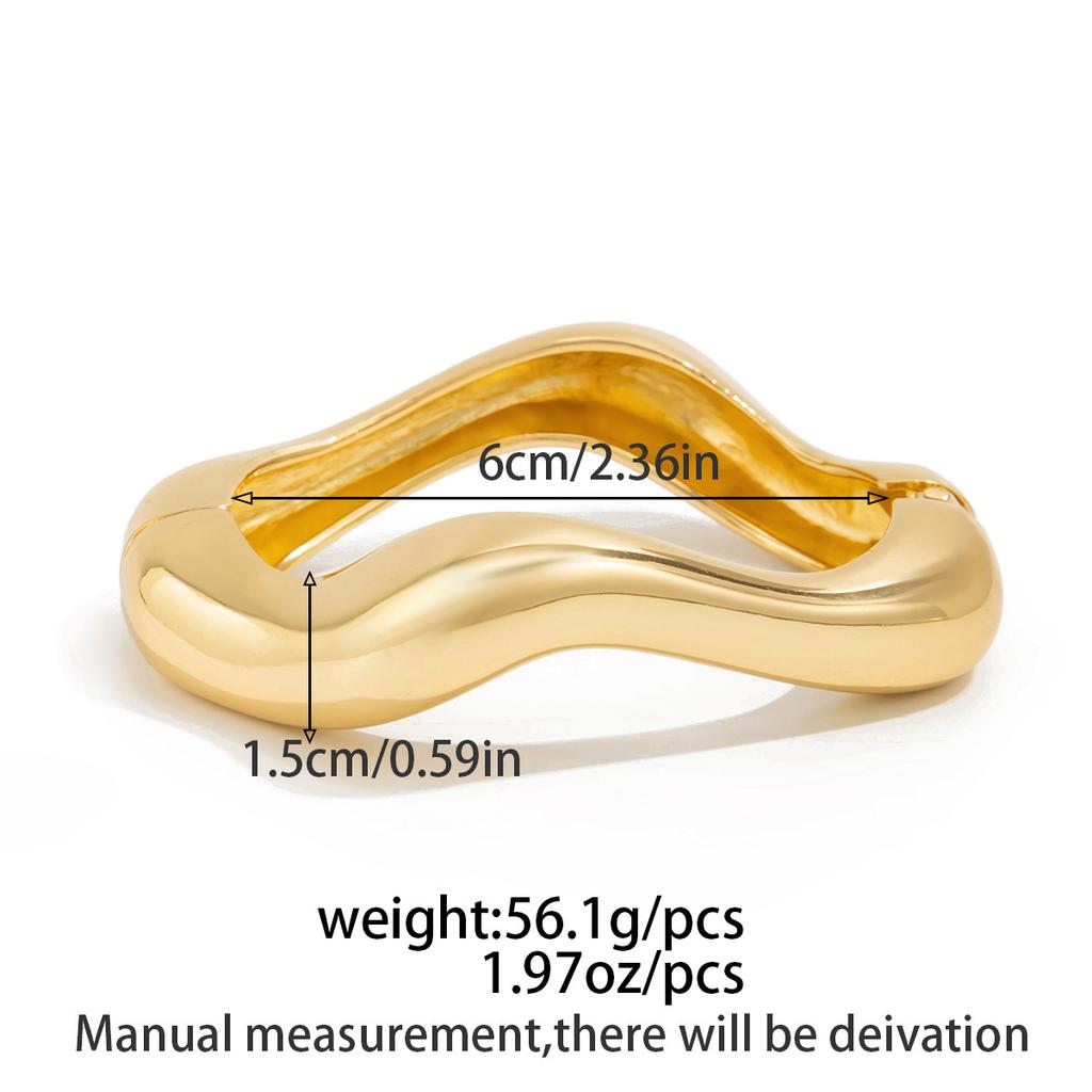 Design Sense Irregular Metal Lines Imitation Pearl Bracelet Exaggerated Stacking Wearing Large Glossy Spring Bracelet