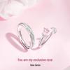Rose Love Words Open Couple Ring - Fashionable High-end Niche Style for Lovers and Students