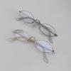 Oval round titanium horn-rimmed metal glasses frame gl-21 kini
