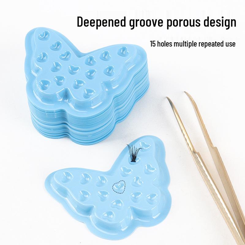 100-Pack Eyelash Extension Glue Trays - Base-less PVC Pads